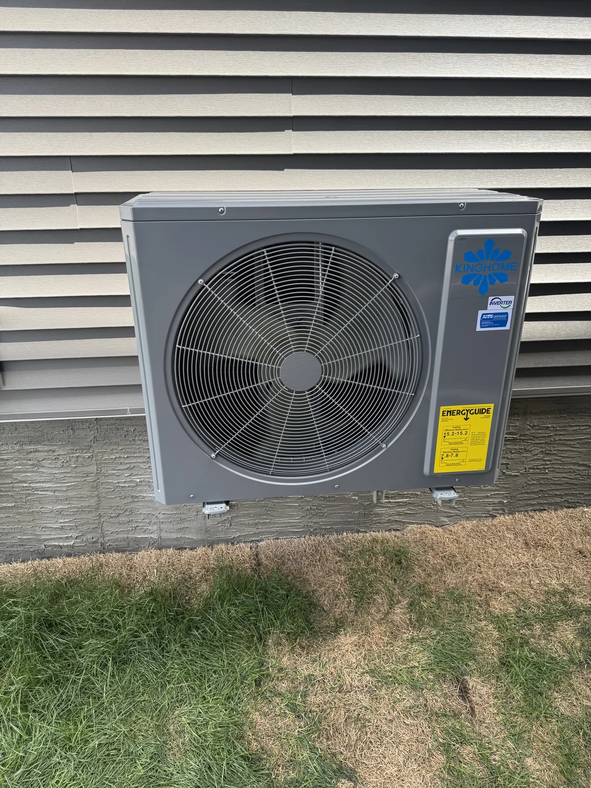 Completed outdoor air conditioner installation at a Chestermere home